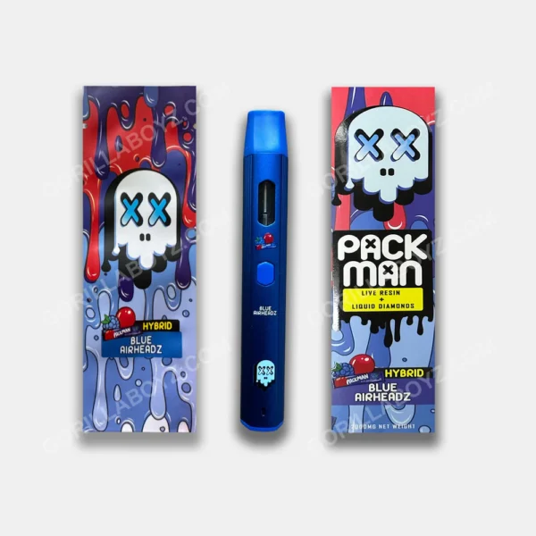 PACKMAN BLUE AIRHEADZ EMPTY DISPOSABLE CARTS (NO OIL)